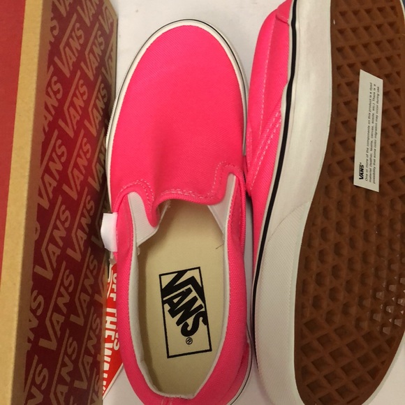 Vans Classic Slip On (Neon) Knockout Pink Sneakers - Picture 8 of 9